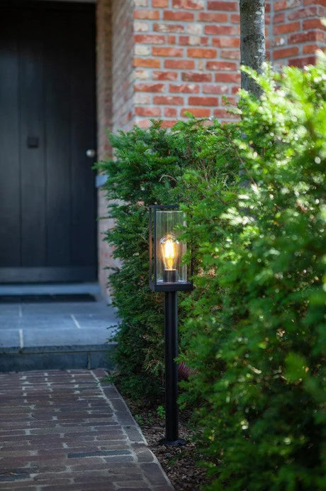 Staande lamp glas 'Flair' E27 fitting vierkant tuinpadverlichting 75 cm - FOIR