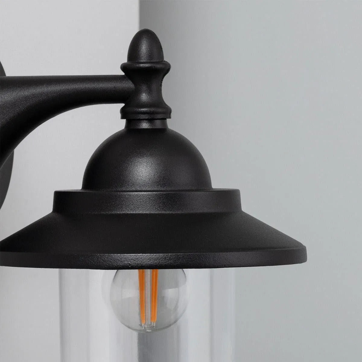 Wandlamp glas zwart e27 fitting modern led lamp