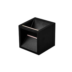 Buitenlamp zwart vierkant metaal 'Rivo' 10cm