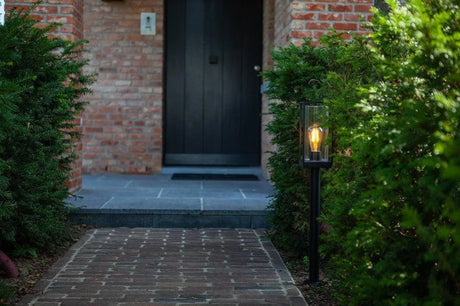 Staande lamp glas 'Flair' E27 fitting vierkant tuinpadverlichting 75 cm - FOIR