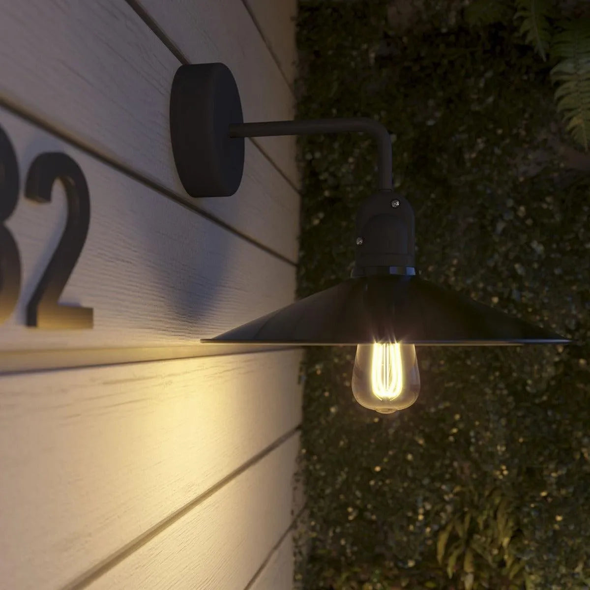 Buitenlamp industrieel zwart 'Karl' E27 fitting 300mm IP65 - FOIR