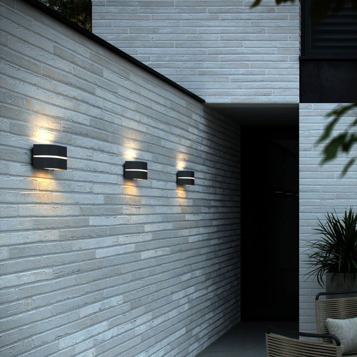 Buitenlamp up down led e27 metaal half rond Sibelis