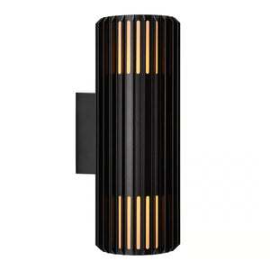 Buitenlamp Aludra Zwart Up Down metaal  Ribbel