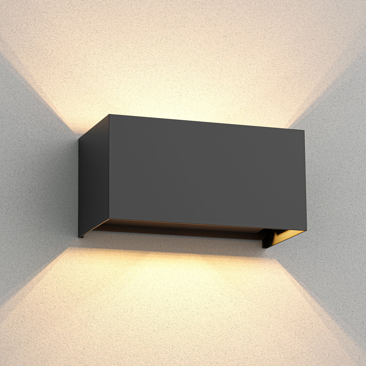 Buitenlamp vierkant breed Antraciet G9 2700K warm wit