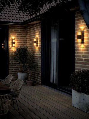 Buitenlamp up down bruin 'Aludra' double 34 cm - FOIR