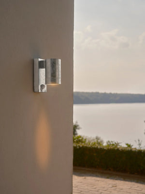 Buitenlamp Zilver met sensor Gu10 Tin gegalvaniseerd