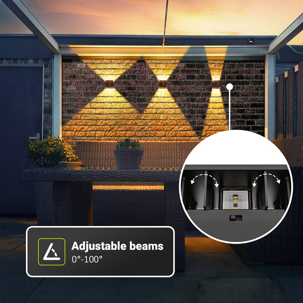 Buitenlamp up down zonne energie led lamp warm wit