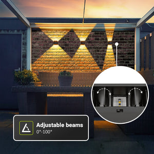 Buitenlamp up down zonne energie led lamp warm wit
