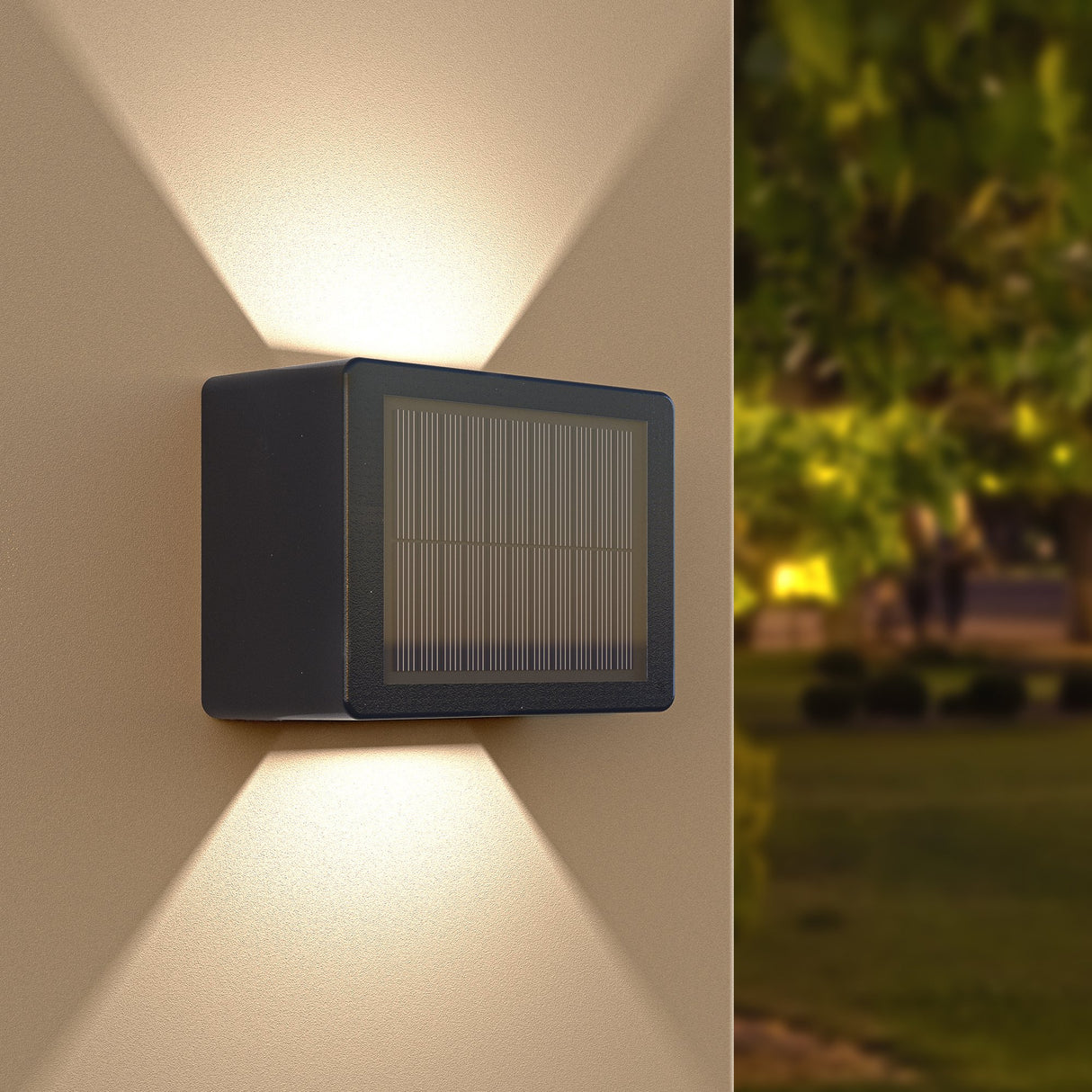 Buitenlamp up down zonne energie led lamp warm wit