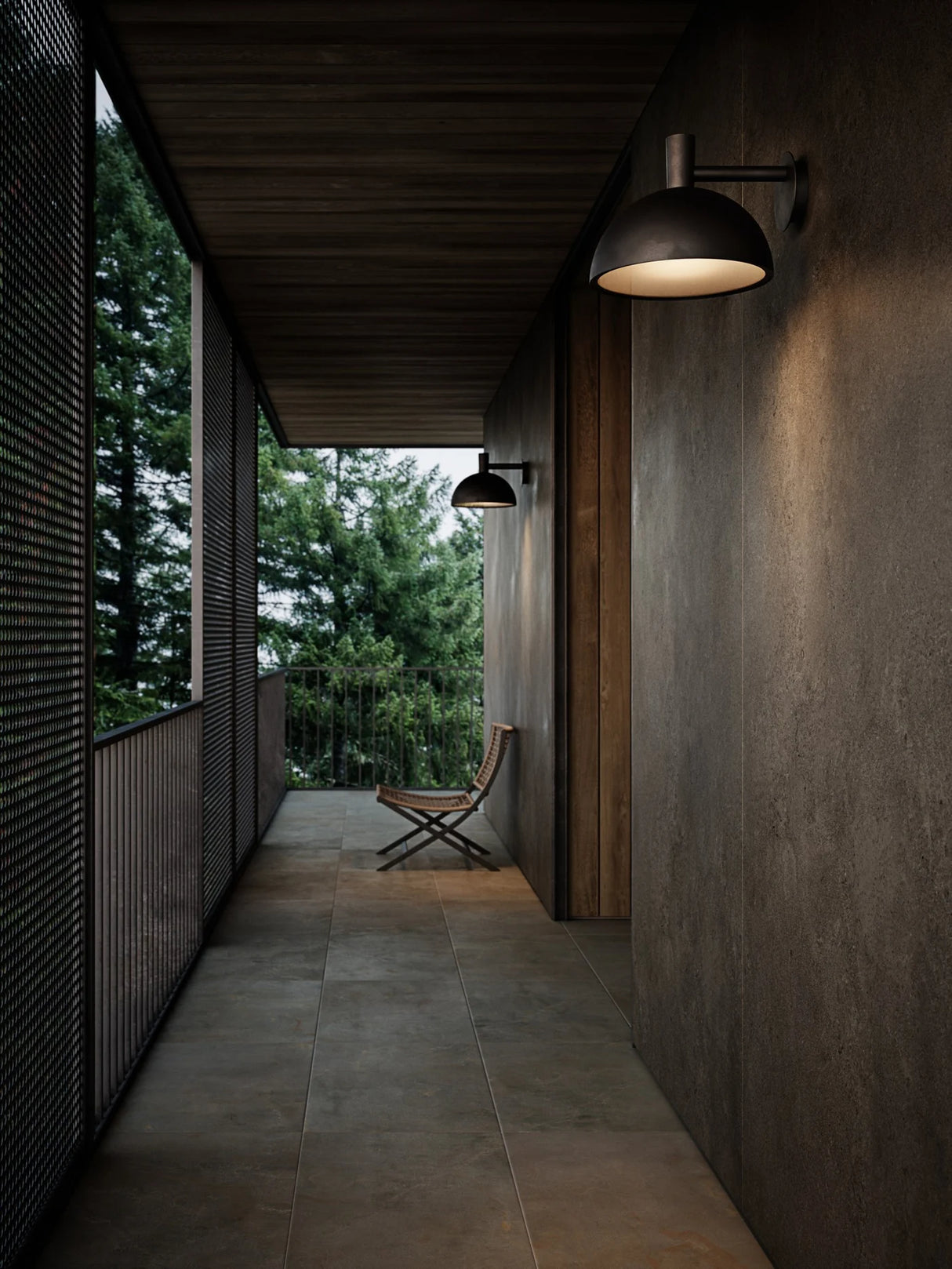 Buitenlamp downlighter Arki e27 zwart metaal 35 cm