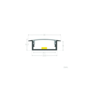 Inbouw Aluminium Profiel met doorlopende cover voor dubbele LED strips tot 18mm 2 meter - FOIR
