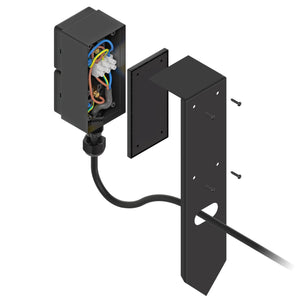 Buiten stopcontact 2x EU zwart IP44 30 cm