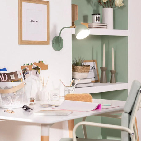 Groene wandlamp e27 fitting verstelbaar bureau
