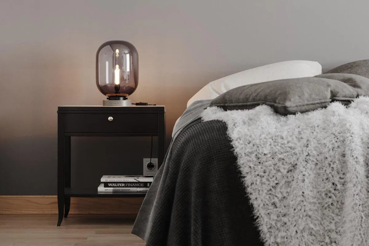 4002070-4505 by rydens leola tafellamp smokeglas modern met schakelaar
