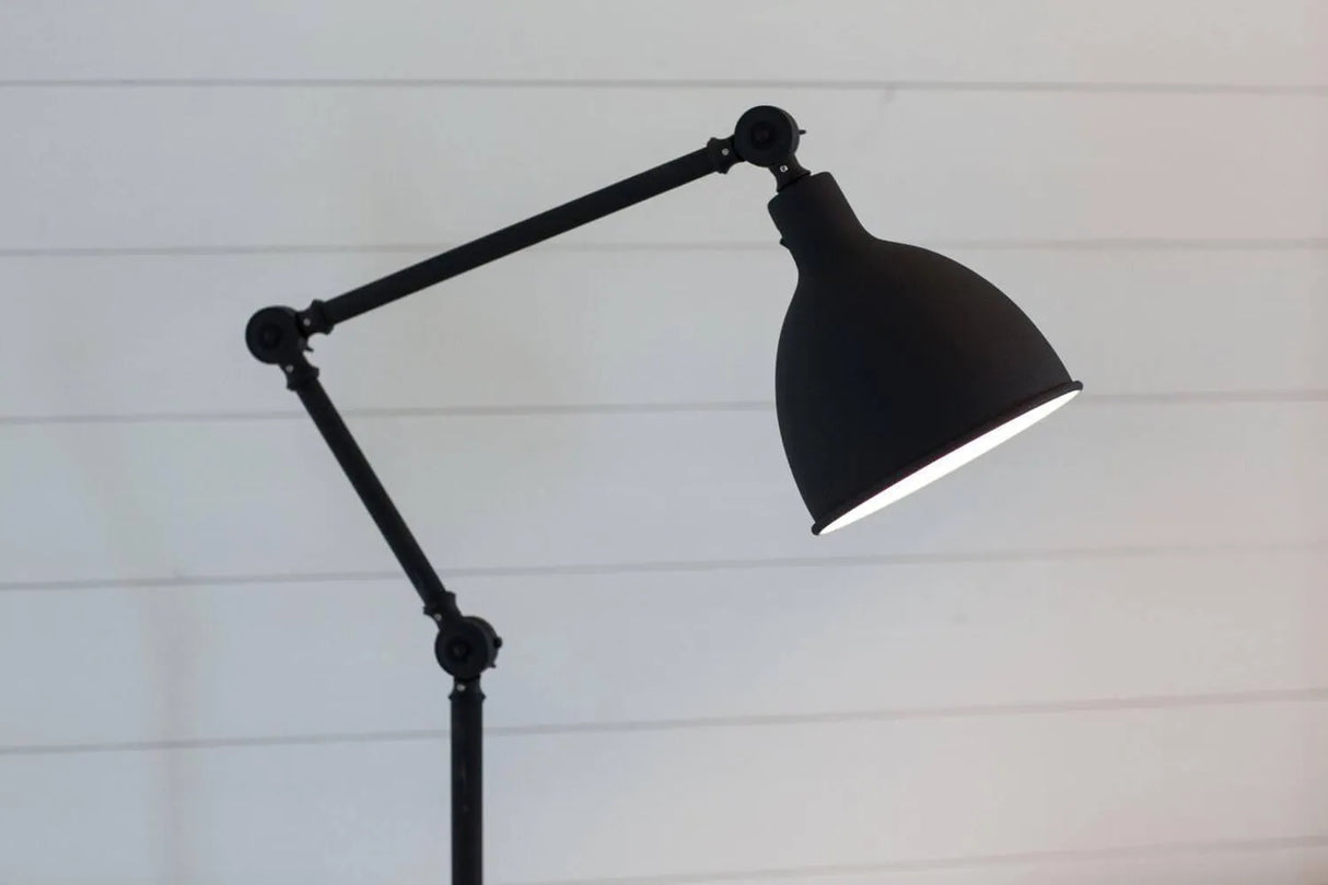 Staande lamp zwart wit e27 fitting verstelbaar