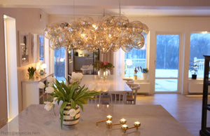 Hanglamp glas voor boven de eettafel by rydens led