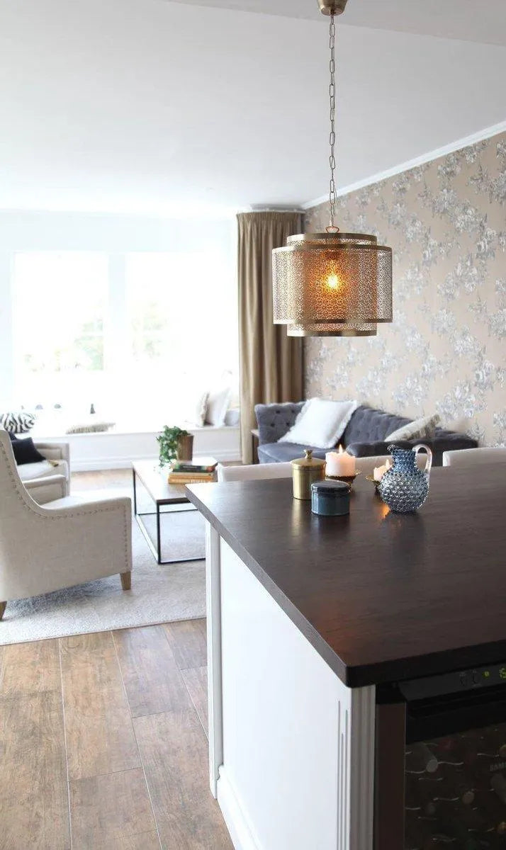 Hanglamp goud modern e27 fitting rond 340mm metaal hermine