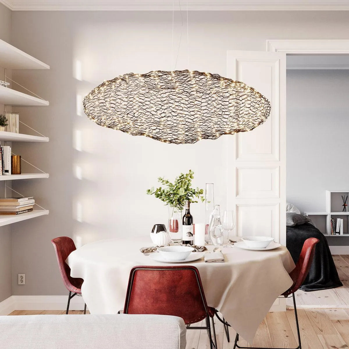 By rydens hayden zwart led wolk hanglamp