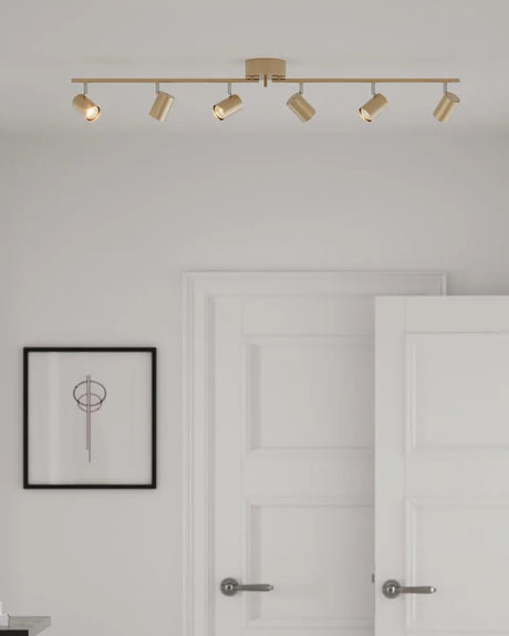 Brede gouden plafondlamp met 6 GU10 fittingen By Rydens Correct - FOIR