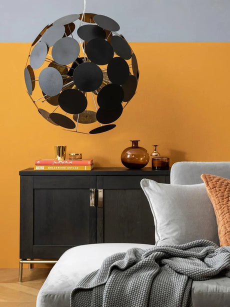 Hanglamp zwart 'Planet XL' By Rydens goud 6x e14 fitting 66 cm - FOIR