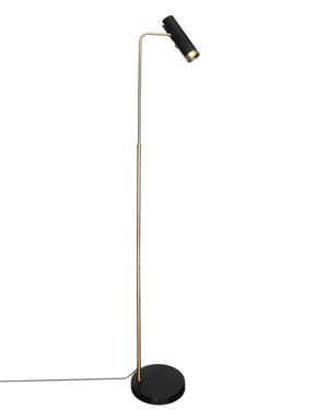vloerlamp mat zwart en goud met gu10 fitting en schakelaar by rydens
