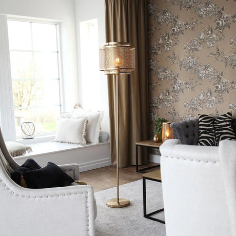 Woonkamer lamp goud met e27 fitting led lamp messing lamp
