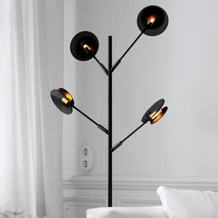 Grote zwarte vloerlamp met schakelaar en G9 fittingen By Rydens Turno - FOIR