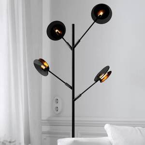 Grote zwarte vloerlamp met schakelaar en G9 fittingen By Rydens Turno - FOIR