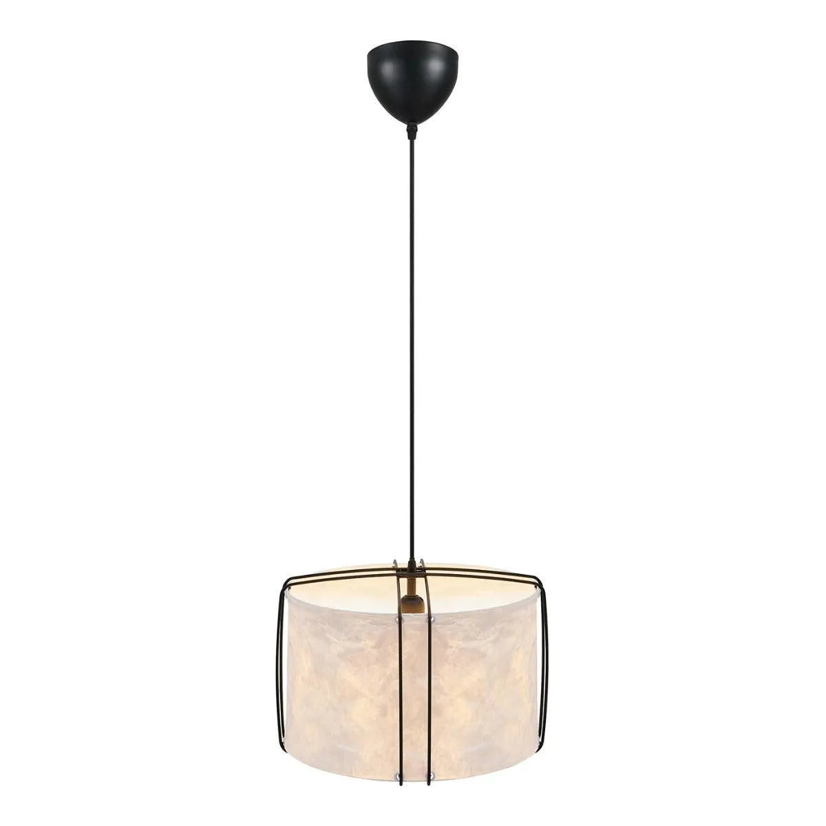 Hanglamp wit zwart papieren kap E27 fitting 'Nordlux Cardine 35' 2312403001 - FOIR
