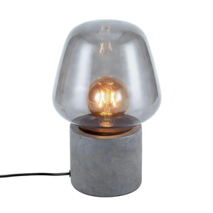 Tafellamp beton antraciet 'Christina' Nordlux E27 fitting glas 30 cm - FOIR