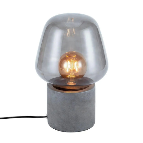 Tafellamp beton antraciet 'Christina' Nordlux E27 fitting glas 30 cm - FOIR