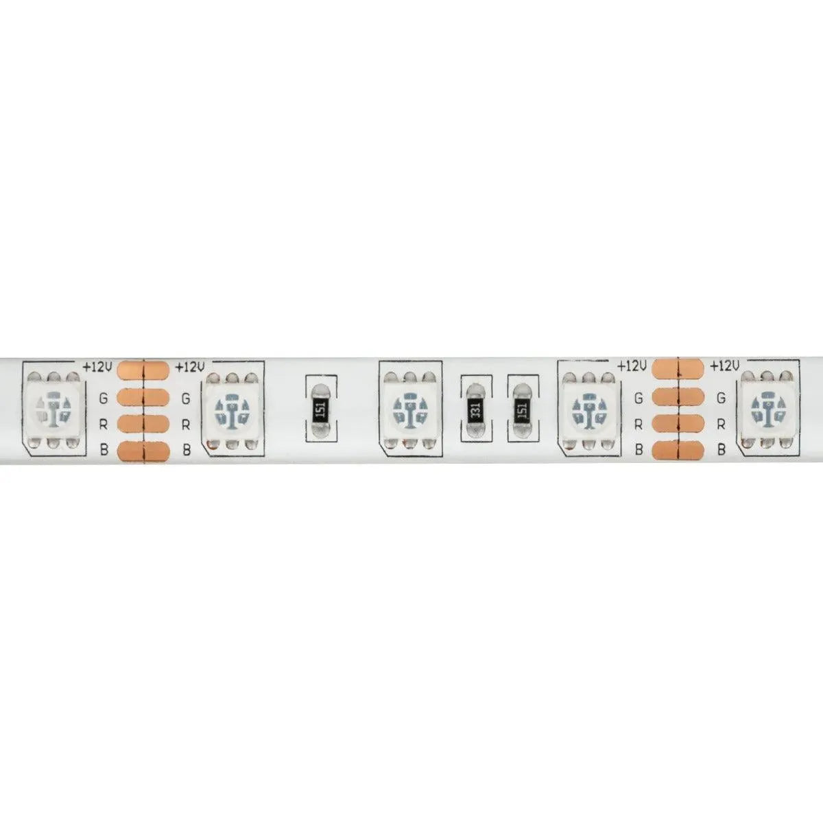 Set van 5m 24W 30LED/m IP65 RGB LED strip met afstandsbediening, controller en voeding - FOIR