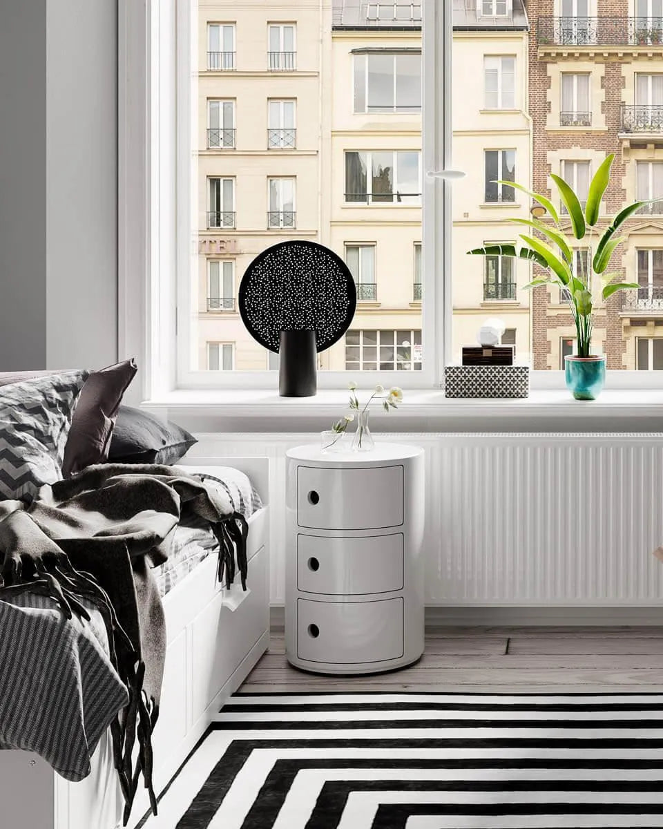 Grote zwarte tafellamp met E27 fitting en schakelaar By Rydens Colby XL - FOIR
