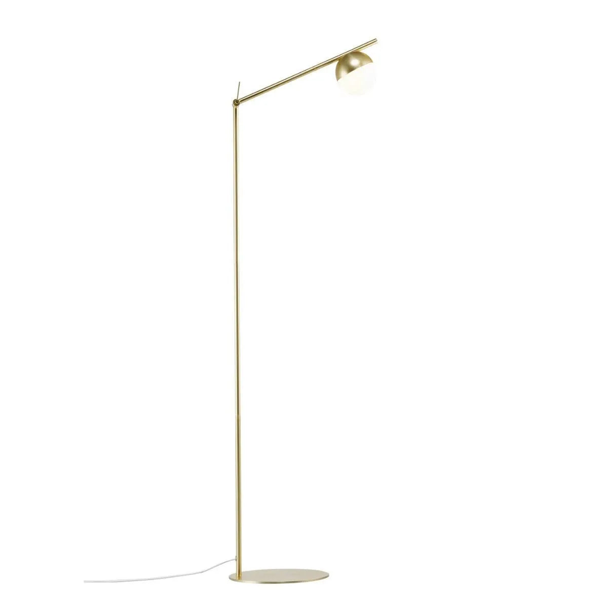 Grote verstelbare vloerlamp messing met G9 fitting en schakelaar Nordlux Contina 140 cm - FOIR