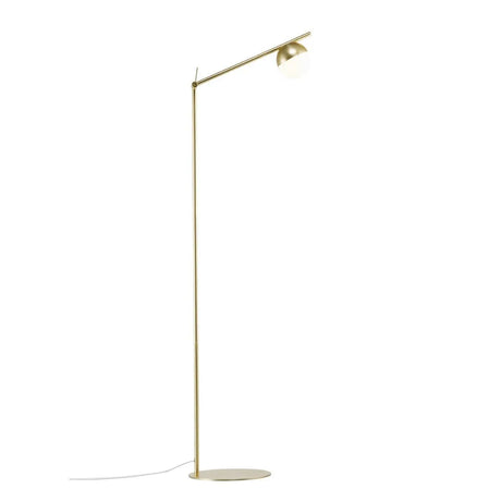 Grote verstelbare vloerlamp messing met G9 fitting en schakelaar Nordlux Contina 140 cm - FOIR