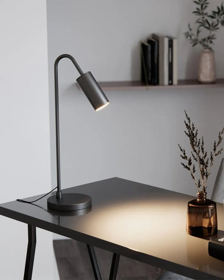 Minimalistische tafellamp mat zwart met schakelaar en GU10 fitting By Rydens Curve - FOIR