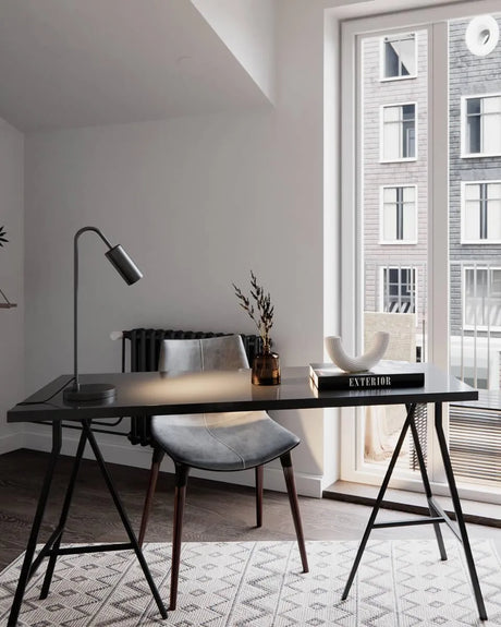Minimalistische tafellamp mat zwart met schakelaar en GU10 fitting By Rydens Curve - FOIR