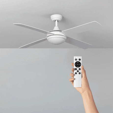 Plafondventilator met lamp & afstandsbediening wit modern 'Haran' led lamp 107 cm - FOIR
