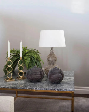 Tafellamp witte kap zilver e27  fitting design schakelaar by rydens lofty 4001840-6508 7391741018403