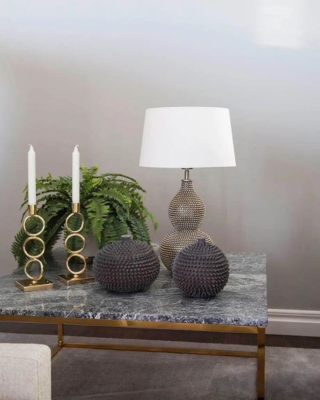 Tafellamp witte kap zilver e27  fitting design schakelaar by rydens lofty 4001840-6508 7391741018403