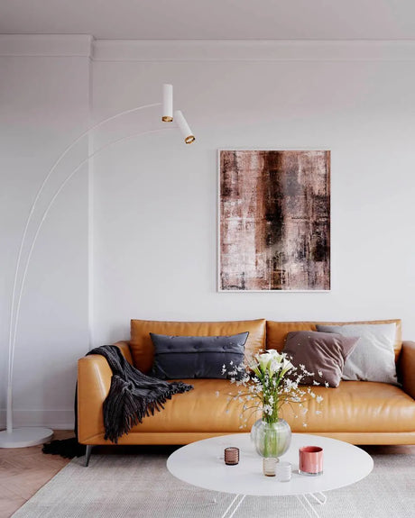 Grote mat witte vloerlamp met 2 GU10 fittingen By Rydens Puls - FOIR