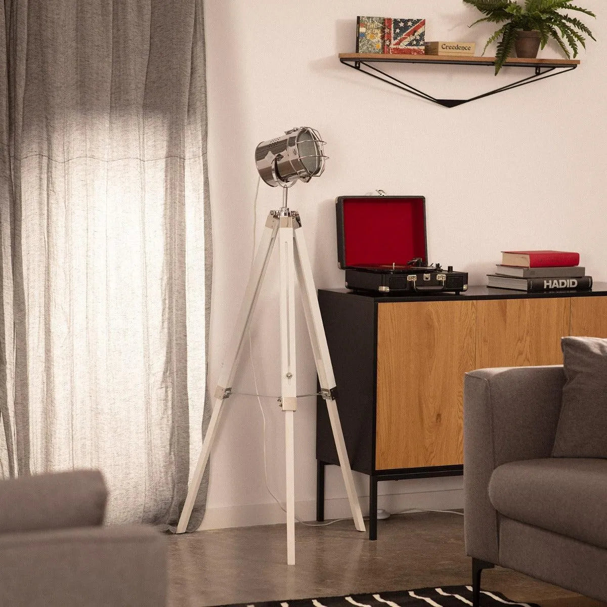 Industriele vloerlamp 'Tunea' modern Staande lamp driepoot modern 140 cm - FOIR