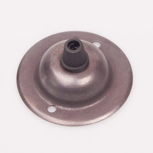 Plafondkap donker messing 65mm 1 uitgang rond metaal