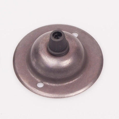 Plafondkap donker messing 65mm 1 uitgang rond metaal