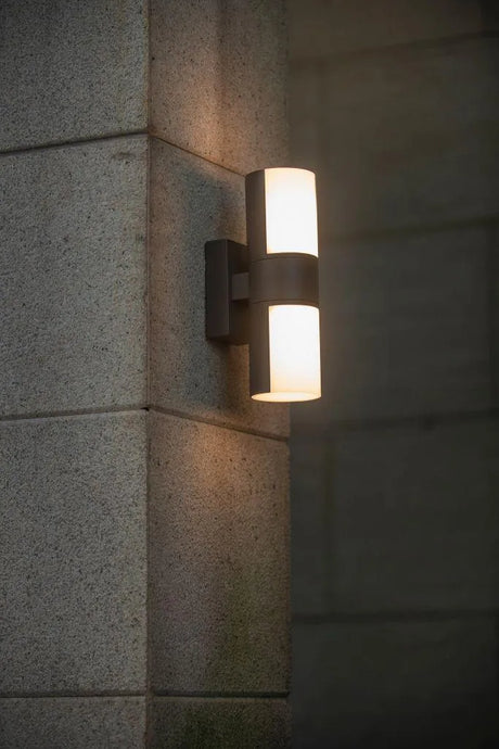 Up en down LED gevelverlichting donkergrijs 'Lutec Cyra' 25 cm - FOIR
