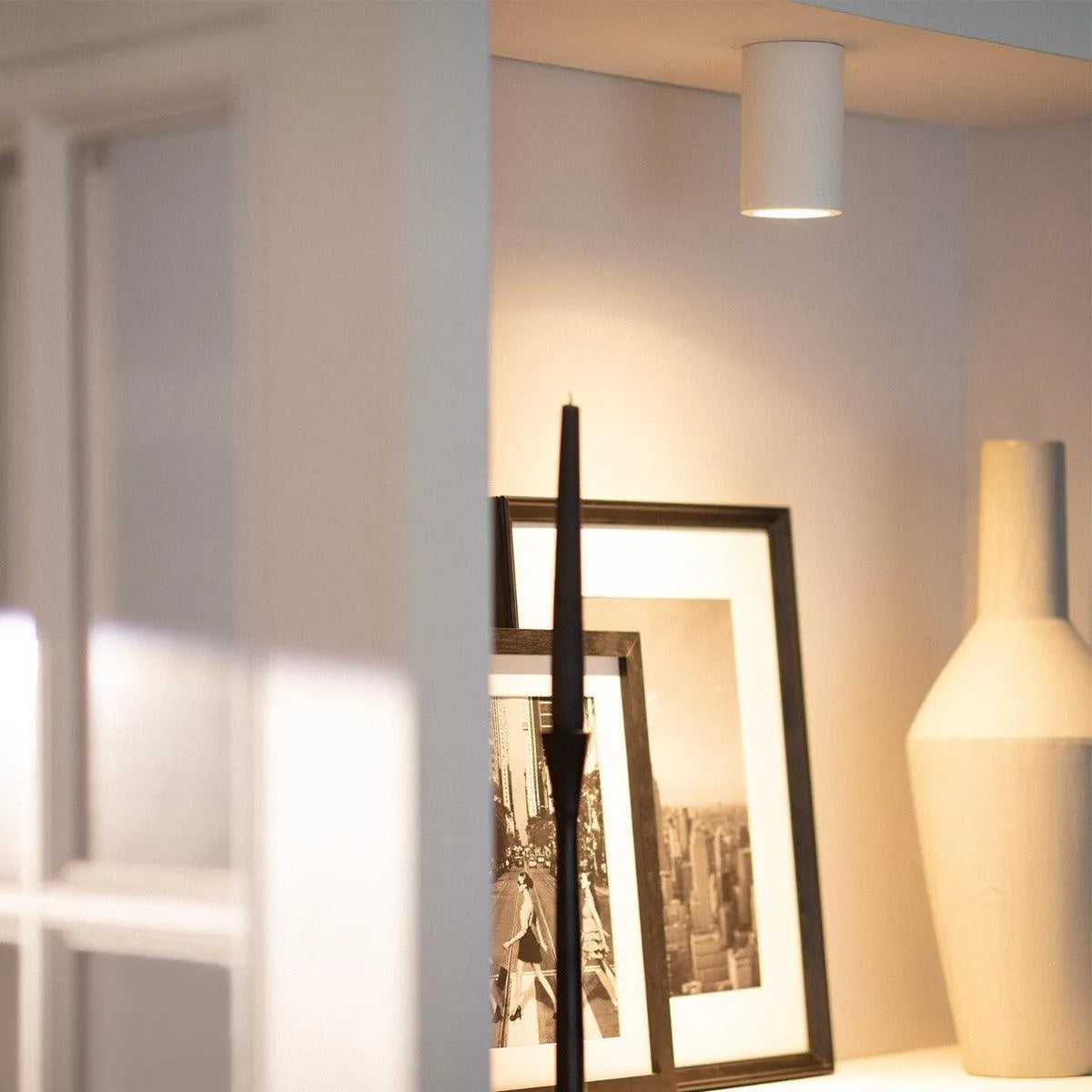 gu10 opbouwspot modern wit met verwisselbare lichtbron
