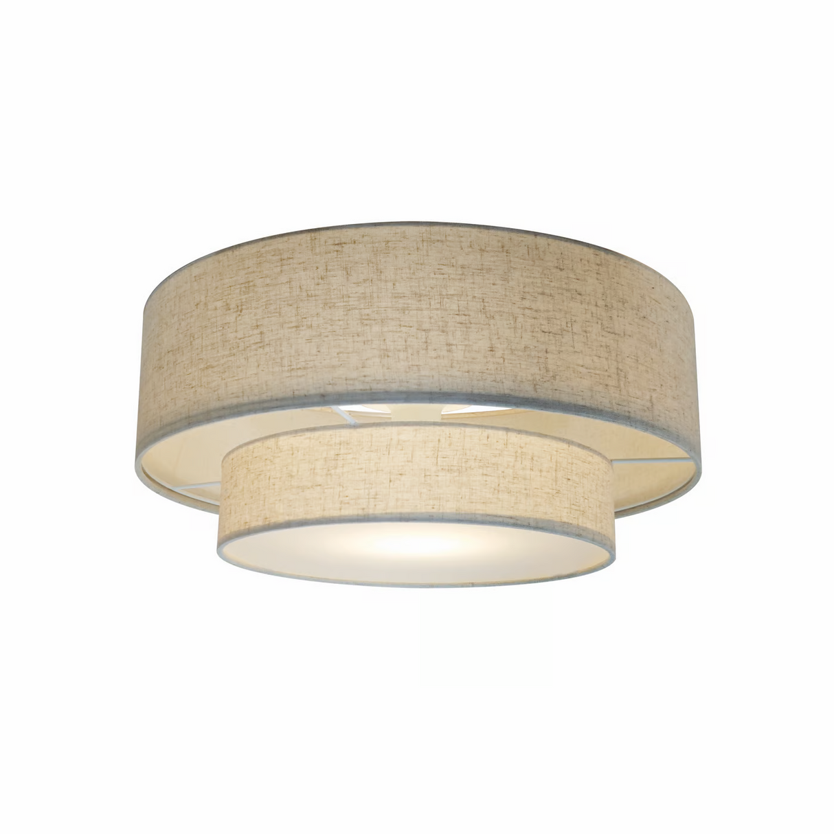 Plafondlamp dubbele kap stof 'Malodin' 50cm