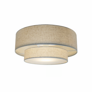 Plafondlamp dubbele kap stof 'Malodin' 50cm
