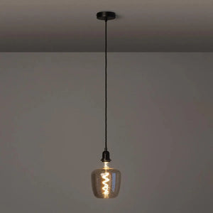 Plafondlamp met e27 fitting zwart met strijkijzersnoer - FOIR