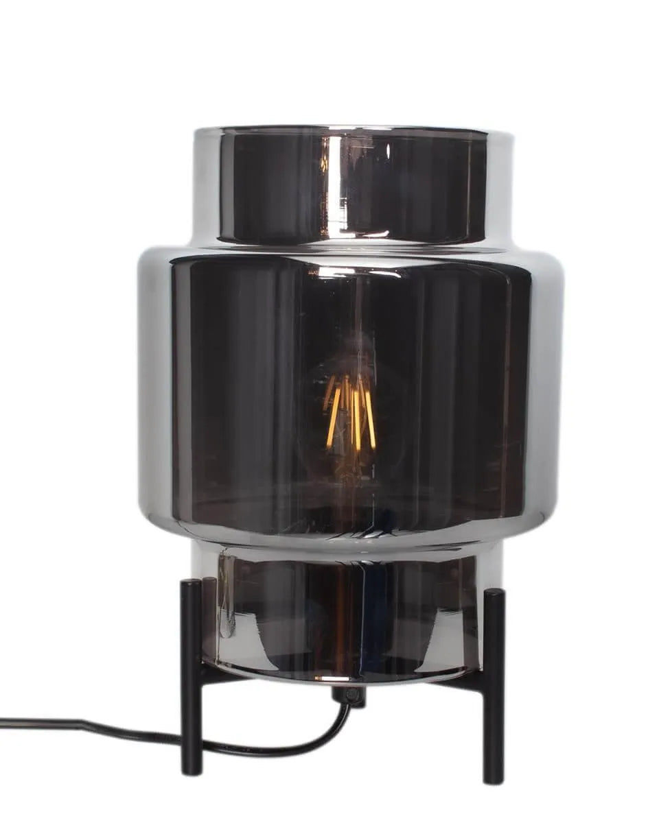Tafellamp smokeglas E27 fitting & schakelaar By Rydens Ebbot - FOIR
